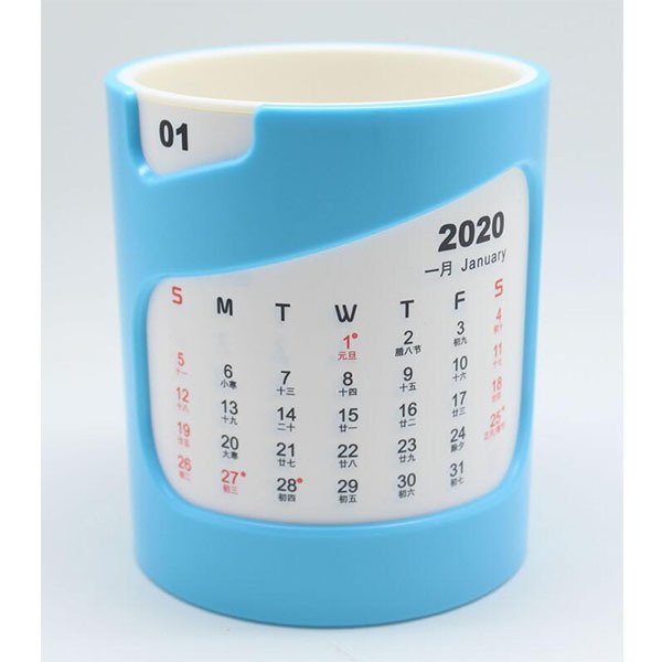 簡約圓柱筆筒桌曆