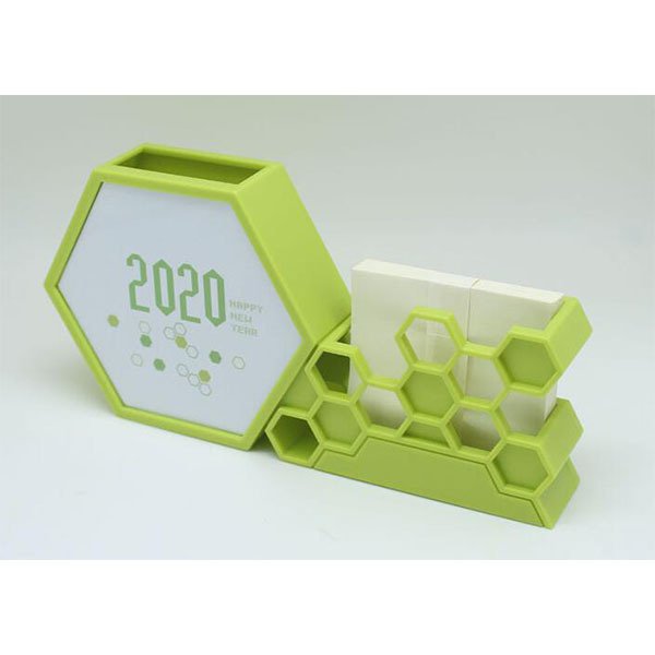 六角形蜂巢筆筒桌曆