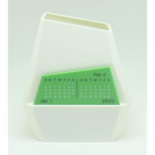 不規則塑膠筆筒桌曆