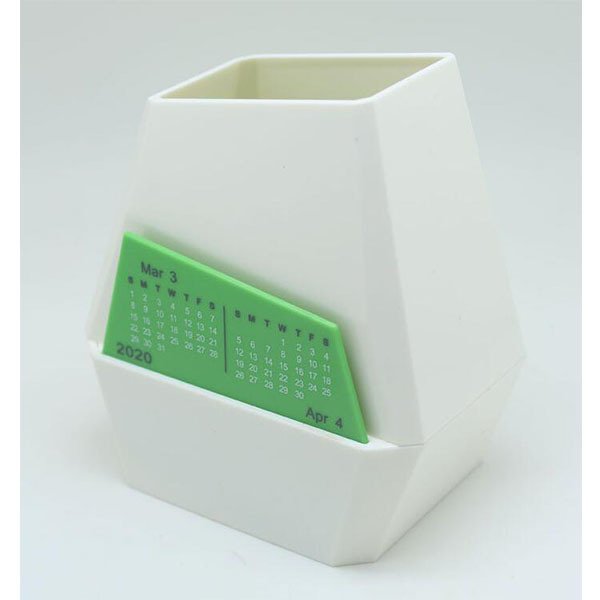 不規則塑膠筆筒桌曆