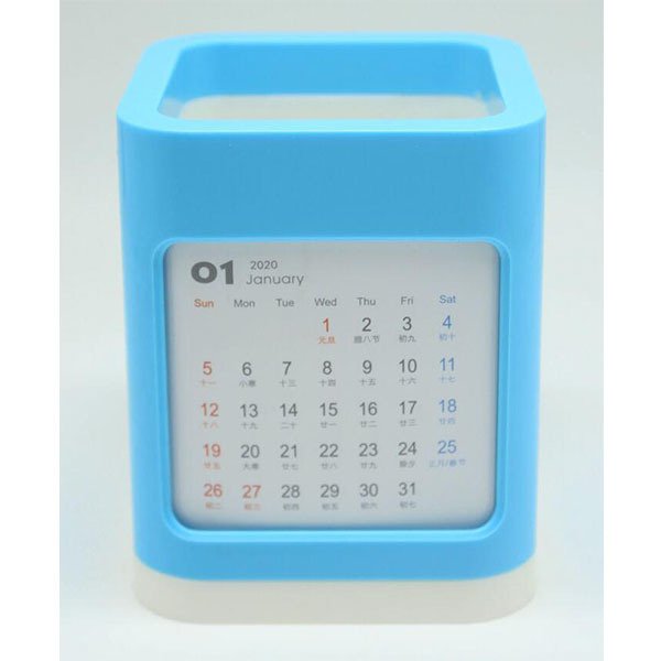 簡約方形筆筒桌曆