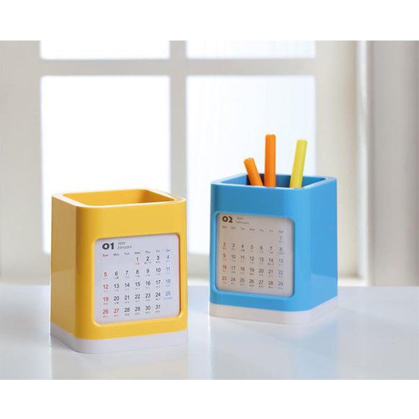 簡約方形筆筒桌曆