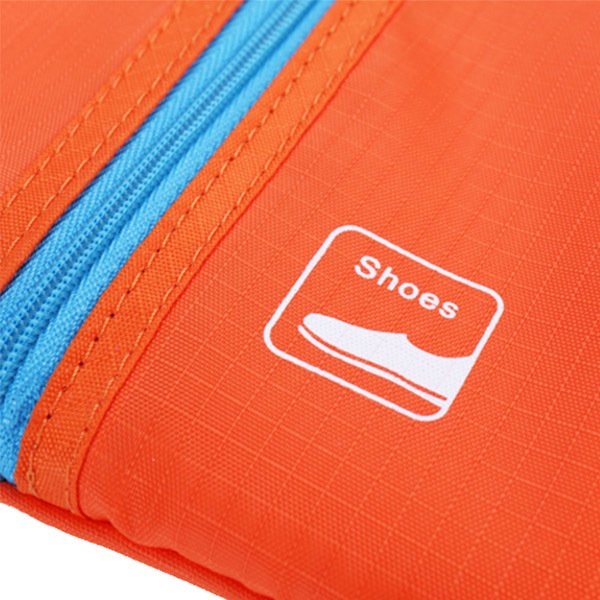 撞色拉鍊旅行收納鞋袋