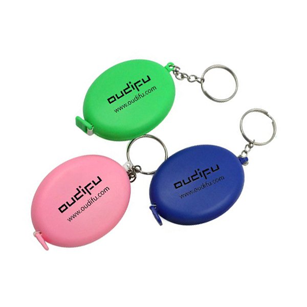 塑料橢圓型捲尺-造型鑰匙圈