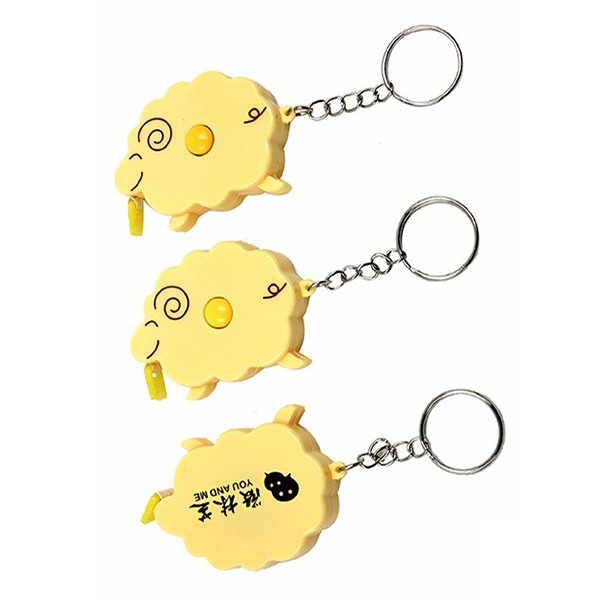 塑料小綿羊造型捲尺-造型鑰匙圈