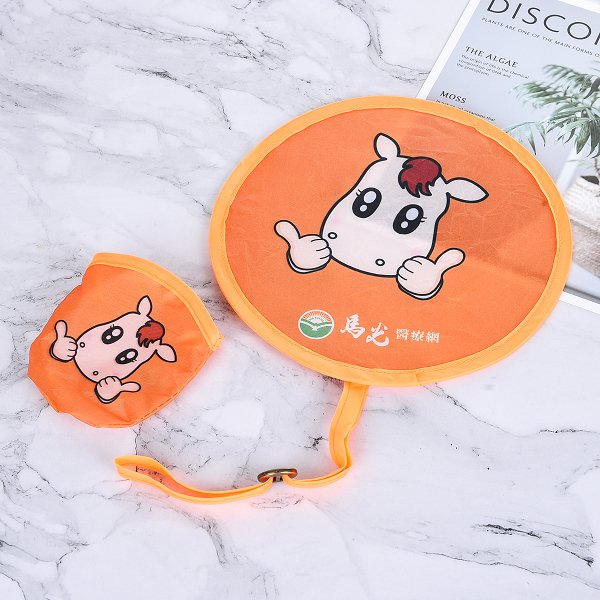 口袋折疊飛盤扇(手腕繩款)-直徑18cm-附收納袋.塑料扣