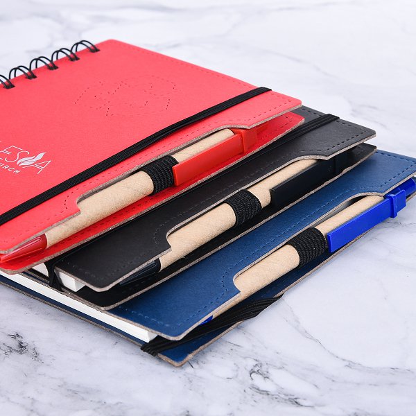 仿線縫環裝筆記本