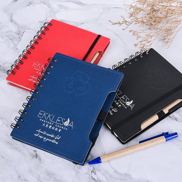 仿線縫環裝筆記本