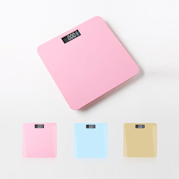 馬卡龍純色時尚玻璃體重機