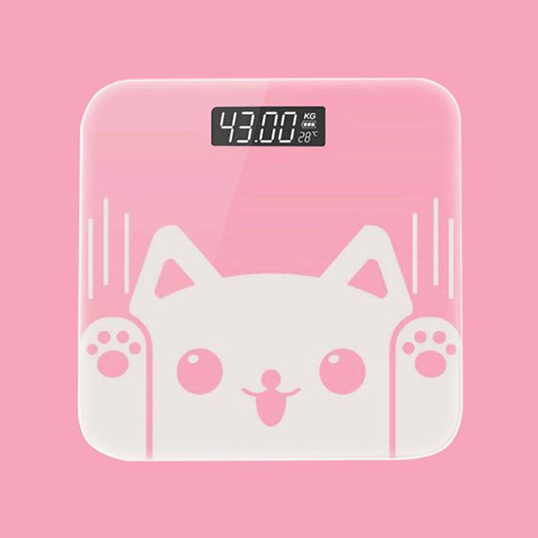 馬卡龍純色時尚玻璃體重機