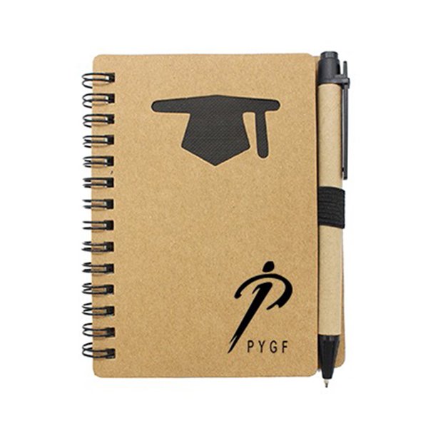 博士帽環裝牛皮筆記本