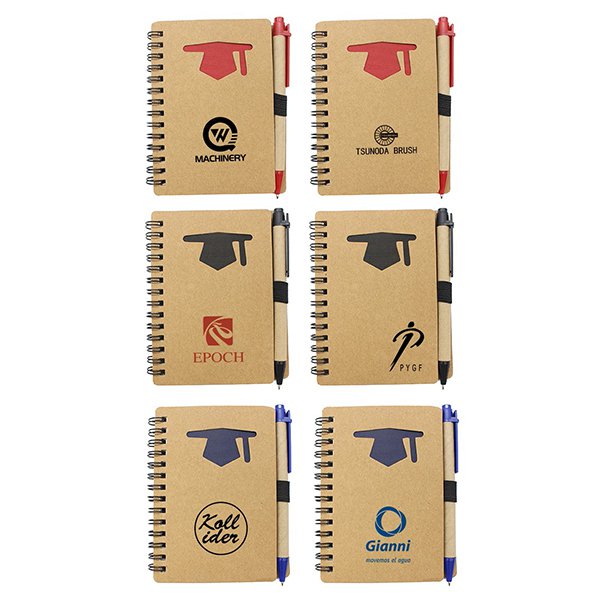 博士帽環裝牛皮筆記本