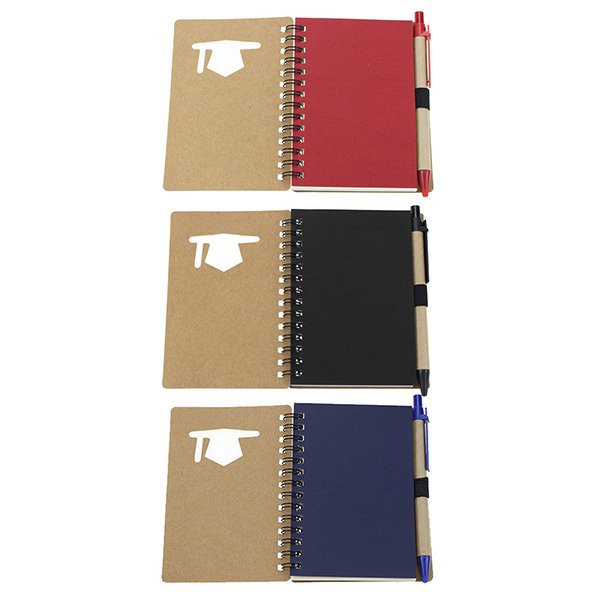 博士帽環裝牛皮筆記本