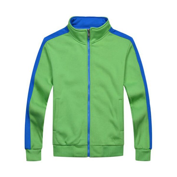 純棉立領拼色外套