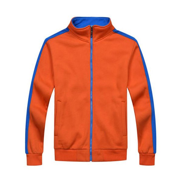 純棉立領拼色外套