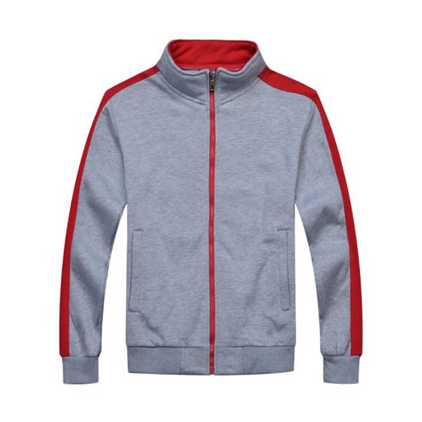 純棉立領拼色外套