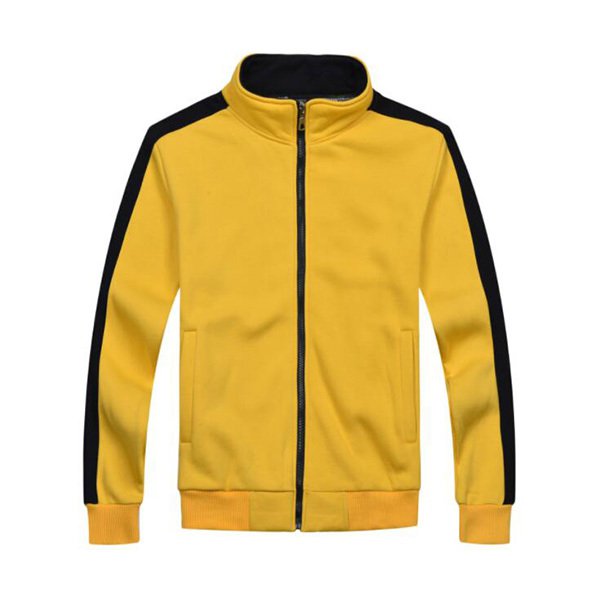 純棉立領拼色外套