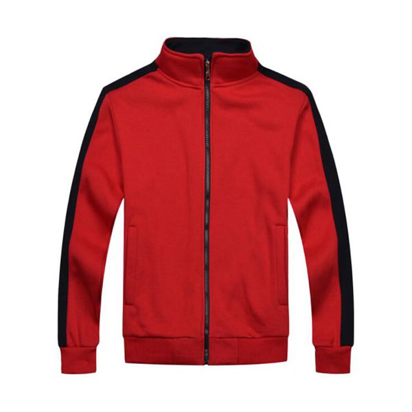 純棉立領拼色外套