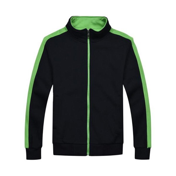 純棉立領拼色外套