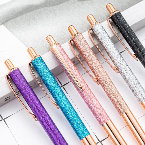 按壓式金蔥金粉金屬筆