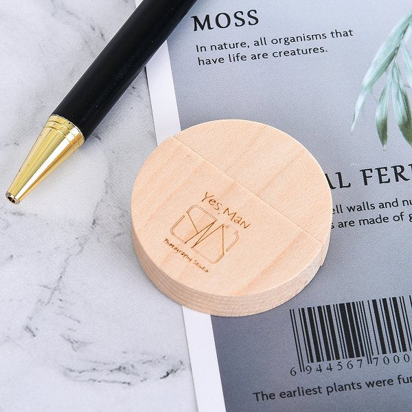 圓形造型木製隨身碟-16G可雷雕logo(同57EA-0076)