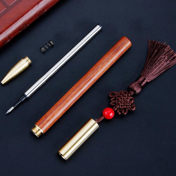 開蓋式木製黃銅單色筆