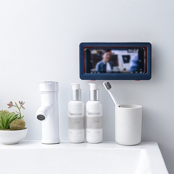 浴室防水壁掛式可滑手機架盒