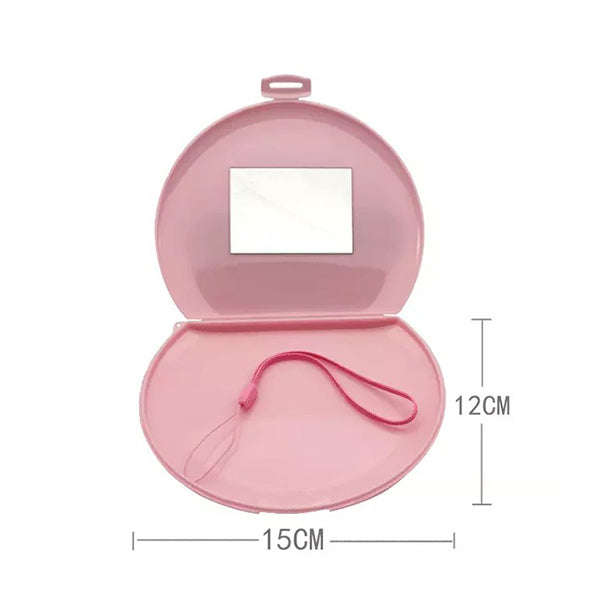 半圓附鏡子口罩收納盒