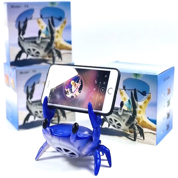 螃蟹造型手機架藍芽喇叭