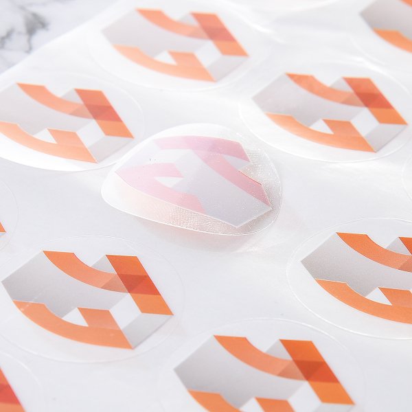 數位圓形透明貼紙