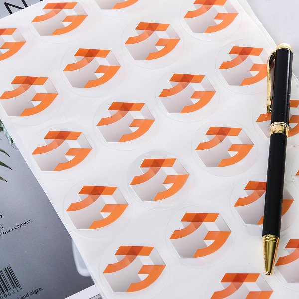 數位圓形透明貼紙