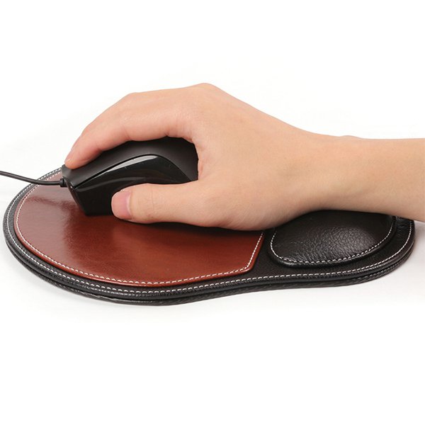 雙色皮革護腕滑鼠墊