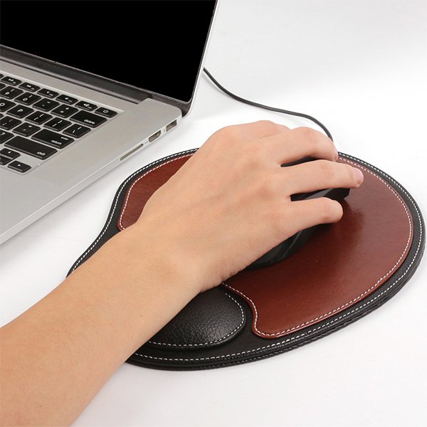 雙色皮革護腕滑鼠墊