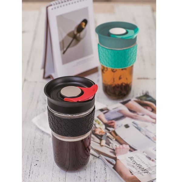 540ml質感耐熱杯套玻璃杯