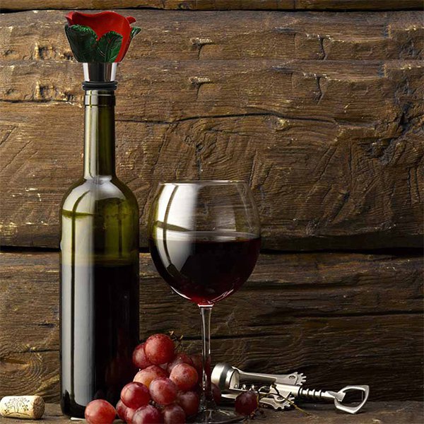 玫瑰造型不鏽鋼酒瓶塞