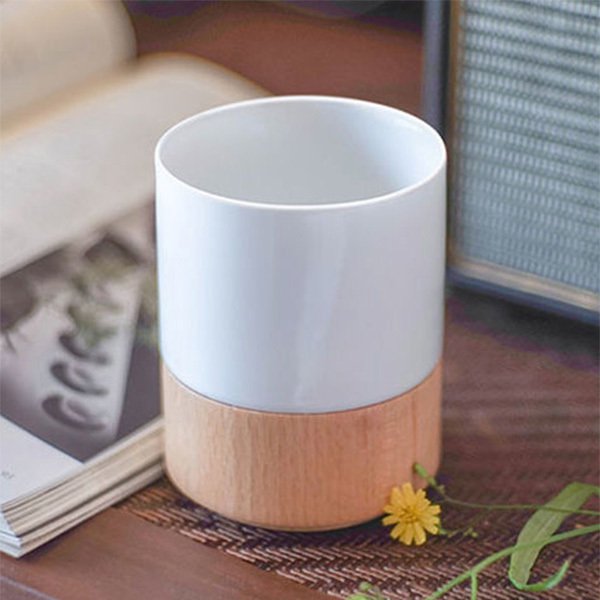 200ml復古混搭竹底咖啡杯