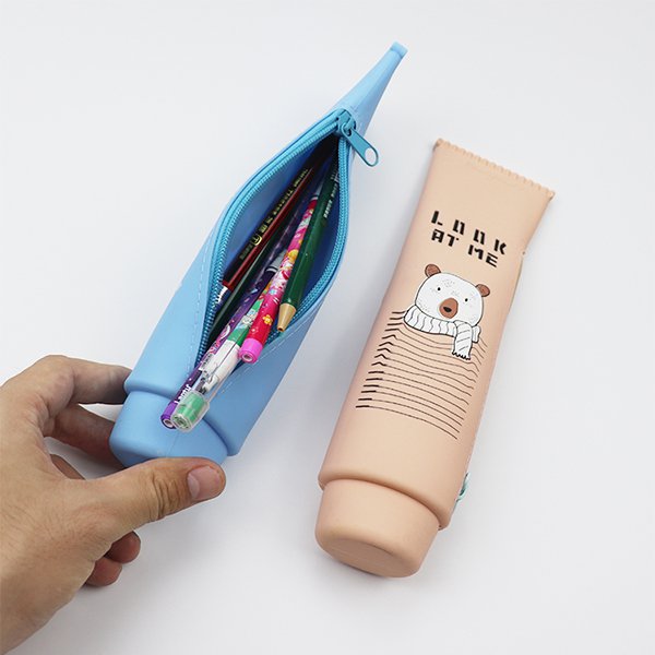 牙膏造型筆袋-矽膠拉鍊鉛筆盒
