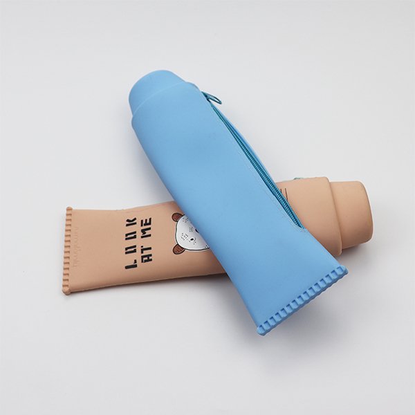 牙膏造型筆袋-矽膠拉鍊鉛筆盒