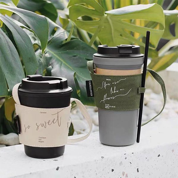 二合一帆布吸管杯套