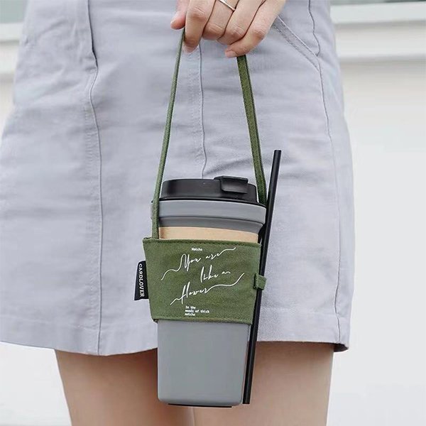 二合一帆布吸管杯套