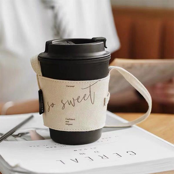 二合一帆布吸管杯套