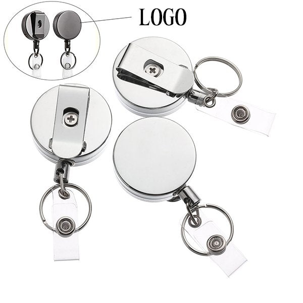 不鏽鋼伸縮識別證帶鑰匙圈