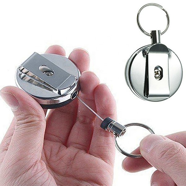 不鏽鋼伸縮識別證帶鑰匙圈