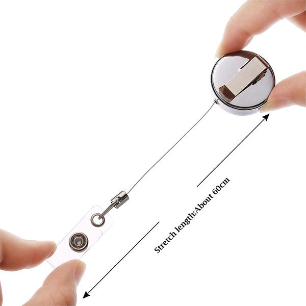 不鏽鋼伸縮識別證帶鑰匙圈