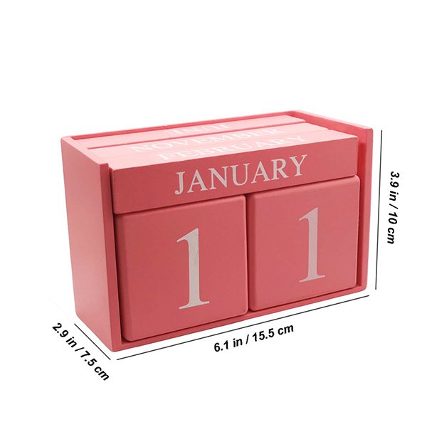 長條積木式木製萬年曆