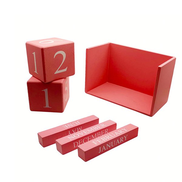 長條積木式木製萬年曆