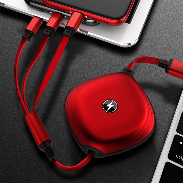 三合一可伸縮傳輸充電線