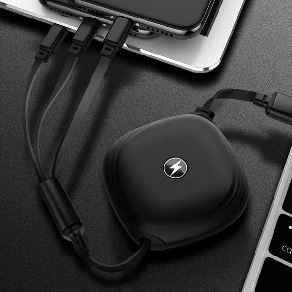 三合一可伸縮傳輸充電線