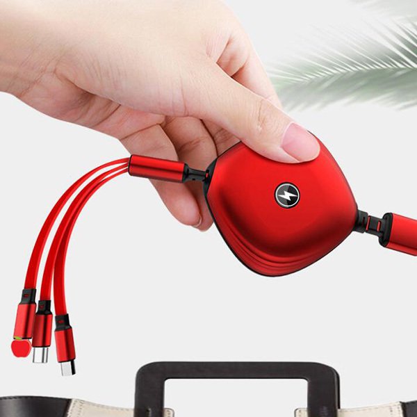 三合一可伸縮傳輸充電線