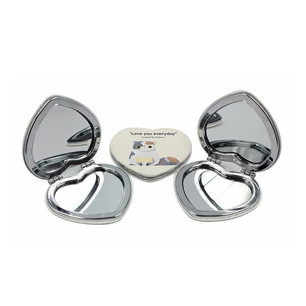 愛心造型ABS雙面化妝鏡